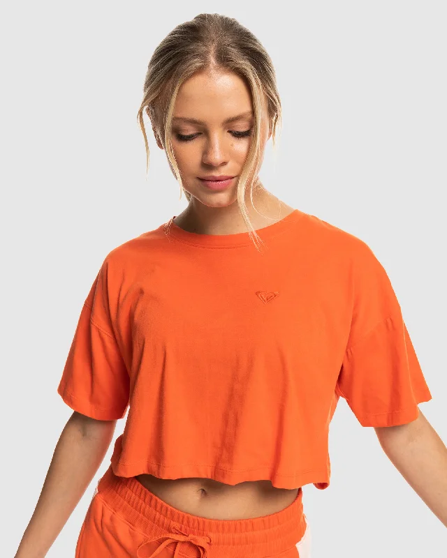 Womens Essential Crop Tee T-Shirt Classic Women's Tweed