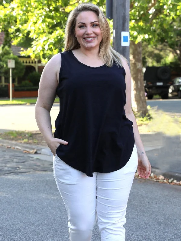 BRIT TOP - BLACK Feminine Women's Style 