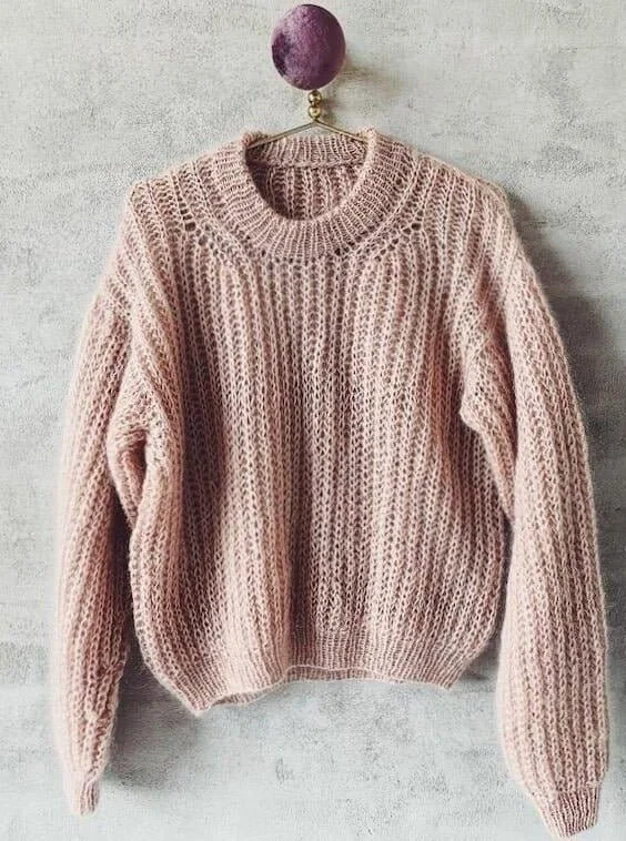 September sweater from PetiteKnit, Silk mohair knitting kit Sophisticated Women's 