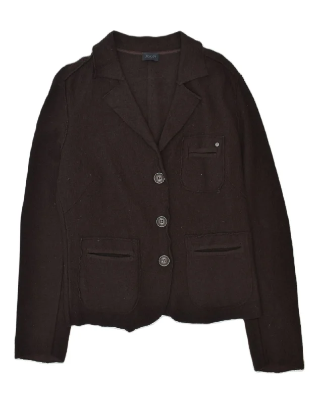 JOOP Womens 3 Button Blazer Jacket EU 36 Small Brown Wool Sleek Women's Metallic