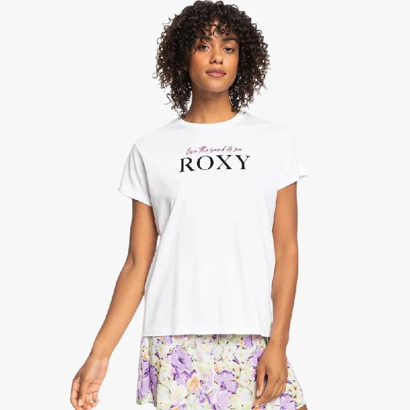 Roxy Womens Noon Ocean Short Sleeve Tee White Dapper Women's 1920S