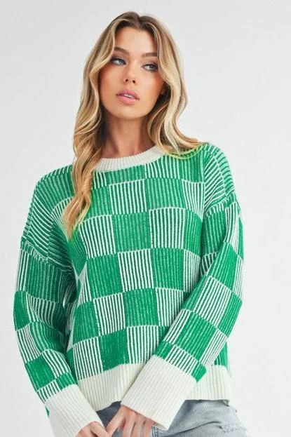 Catalina Checkerboard Sweater Dynamic Women's High - energy