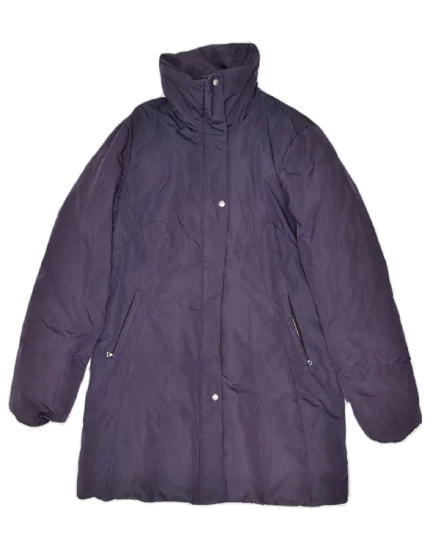 BELFE & BELFE Womens Windbreaker Coat UK 14 Medium Purple Polyester Winter Hip Women's Retro