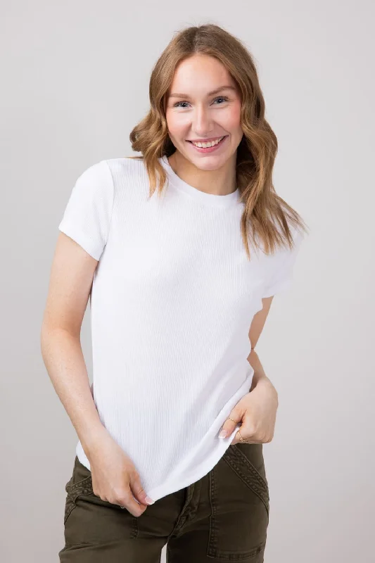 Thread & Supply Annie T-Shirt for Women in White | T3544BRTS-WHITE Dynamic Women's Moto Thread & Supply Annie T-Shirt for Women in White | T3544BRTS-WHITE Dynamic Women's Moto