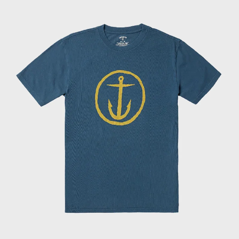 Captain Fin Mens OG Logo T-Shirt - Dark Navy Casual Women's Loose - fitting