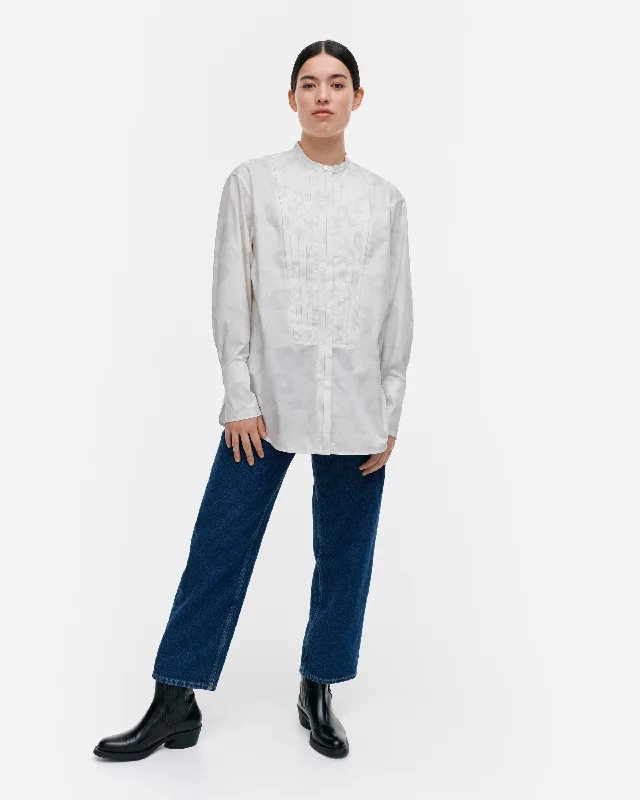 Unikko Heti Cotton Poplin Pleated Shirt 80cm