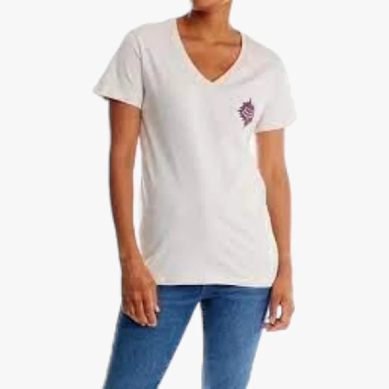 Fox Womens Coastal Blues V Nech Short Sleeve Tee Bone Elegant Women's Formal 