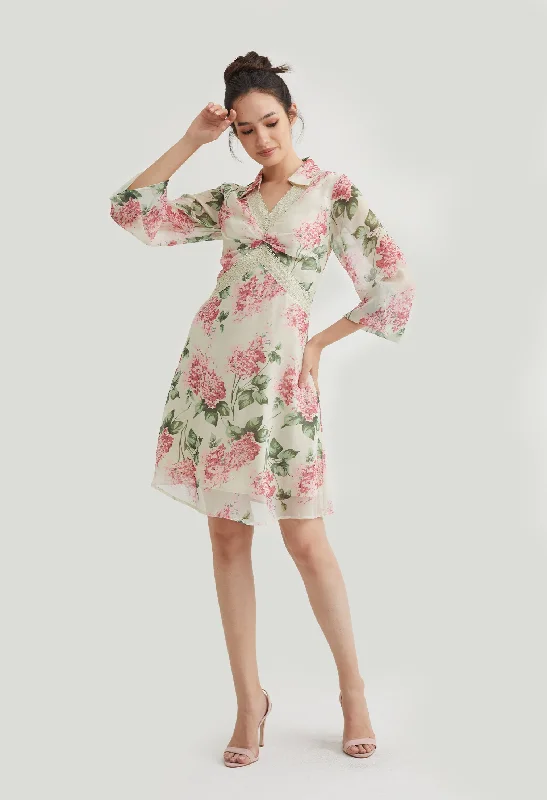Sweetheart Floral Bodice Dress Practical Women's Quick - dry
