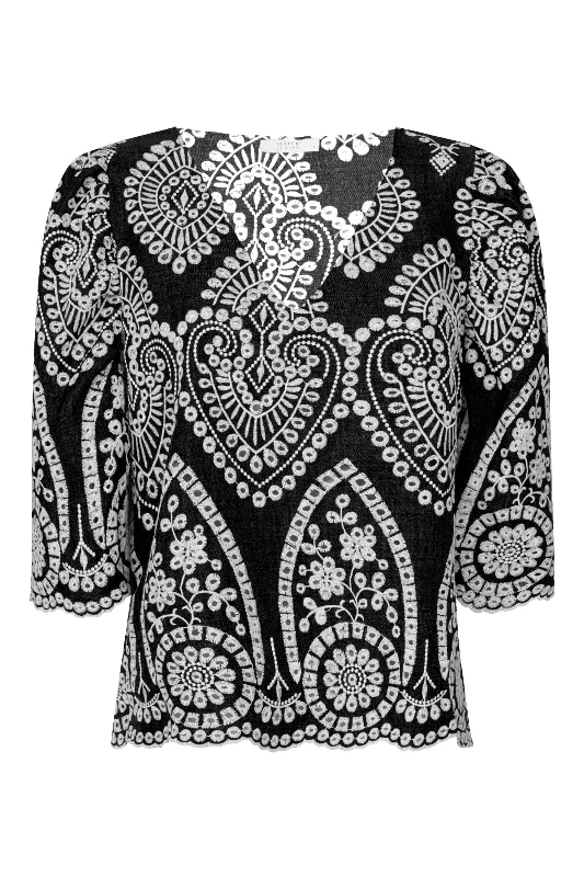 Sisters Point - Gilma-N.T1 - 010 Black/Cream Casual Women's Loose - fitting