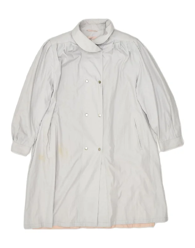 VINTAGE Womens Overcoat UK 20 2XL Grey Refined Women's Classic 