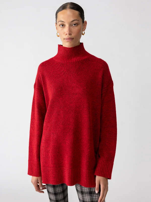 Perfect Sweater Tunic Mars Red Stylish Women's Neon