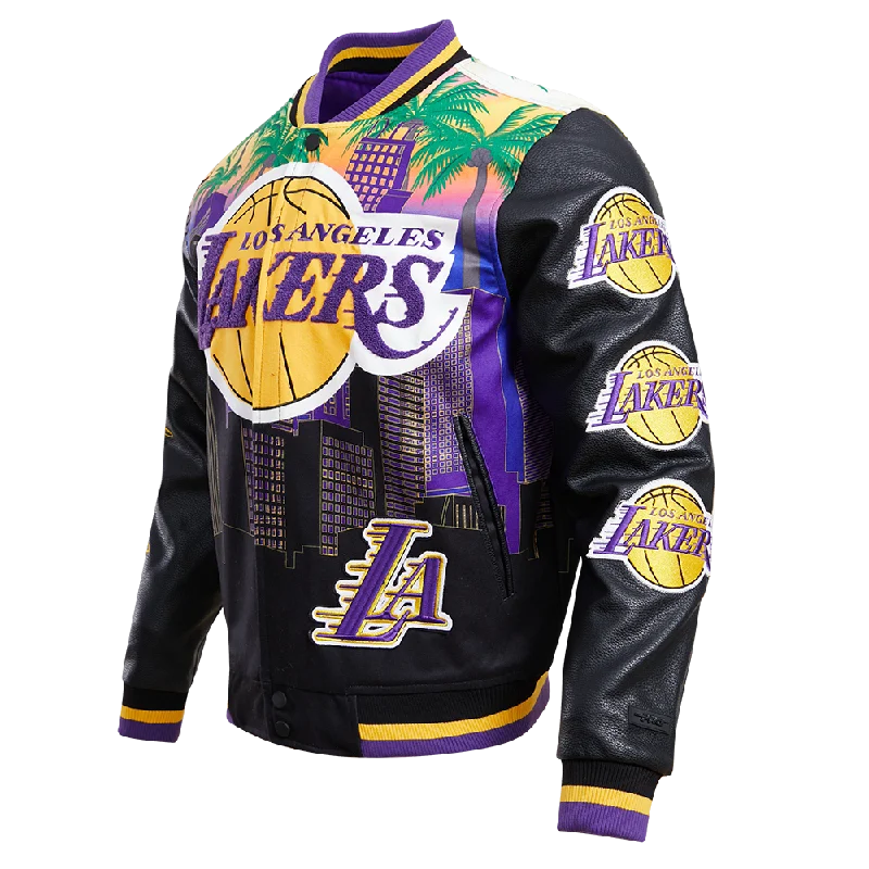 NBA LOS ANGELES LAKERS REMIX VARSITY MEN'S JACKET (BLACK)