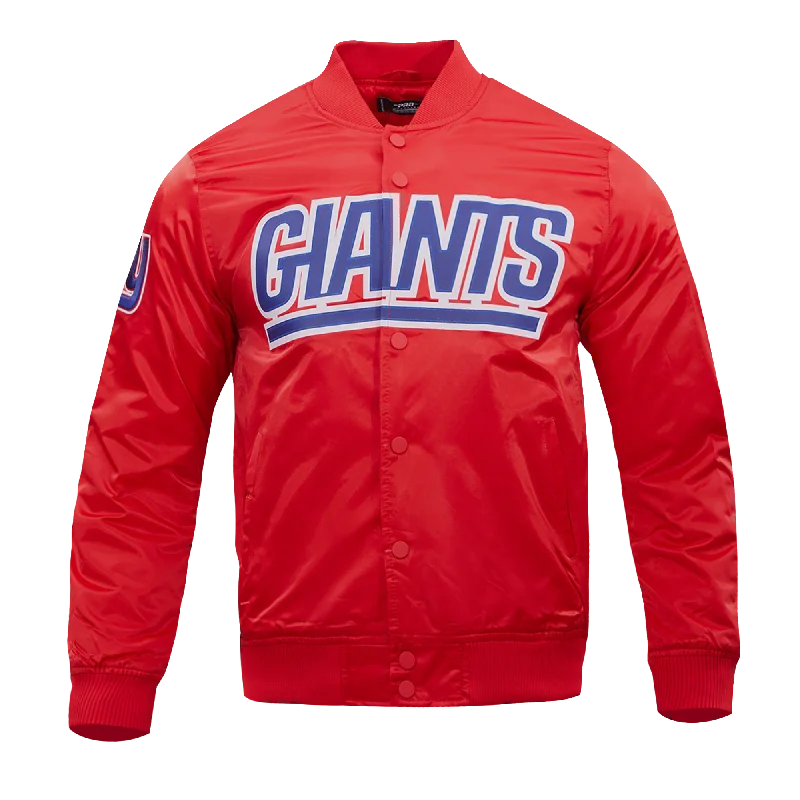 NFL NEW YORK GIANTS WORDMARK MEN'S SATIN JACKET (RED)