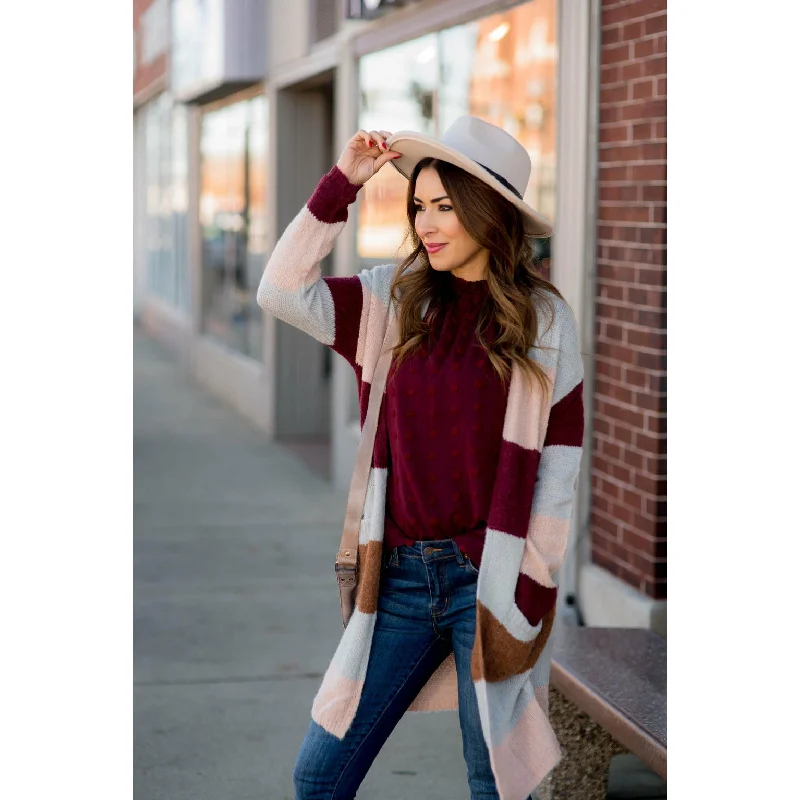 Cozy Color Blocked Cardigan