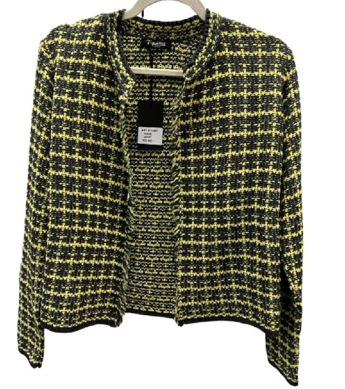Tweed houndstooth cardigan knit Casual Women's Loose - fitting