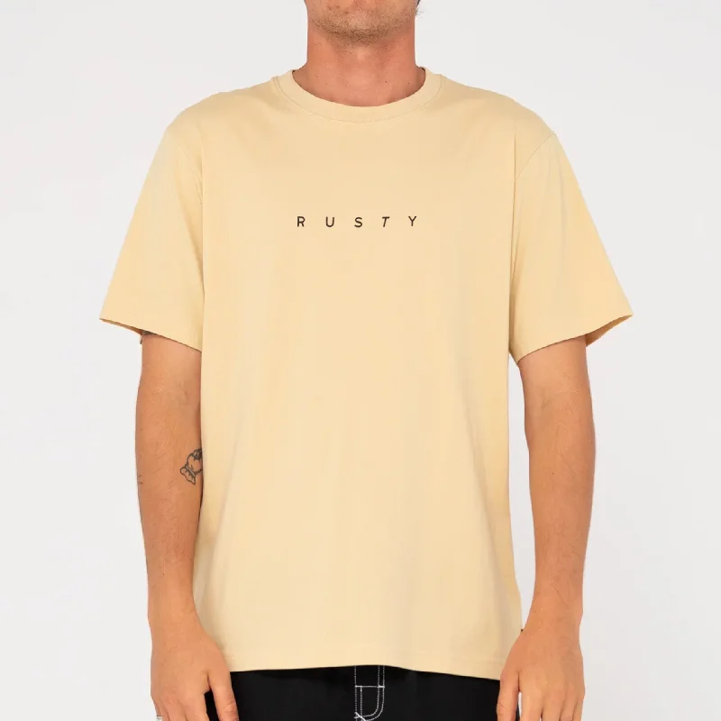 Rusty Mens Short Cut 2 Short Sleeve T-Shirt - Light Khaki Sleek Women's Metallic