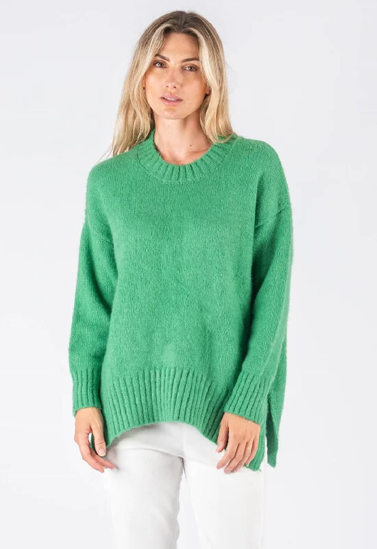 Chloe Green Crew Neck Knit Dapper Women's Bow - adorned