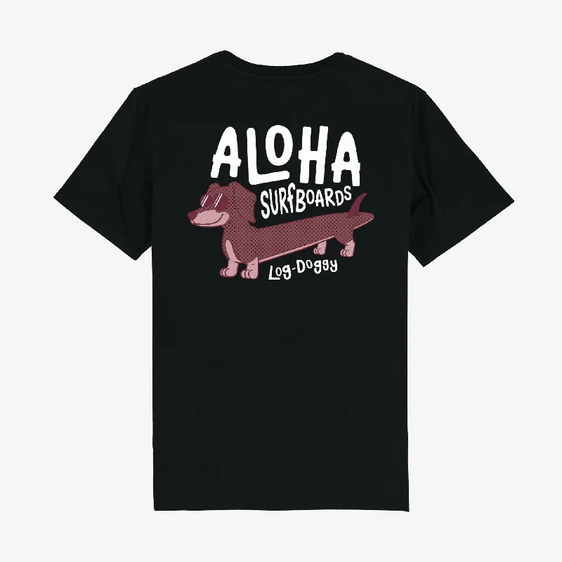 Aloha Mens Log Doggy T-Shirt - Black Athletic Women's High - 