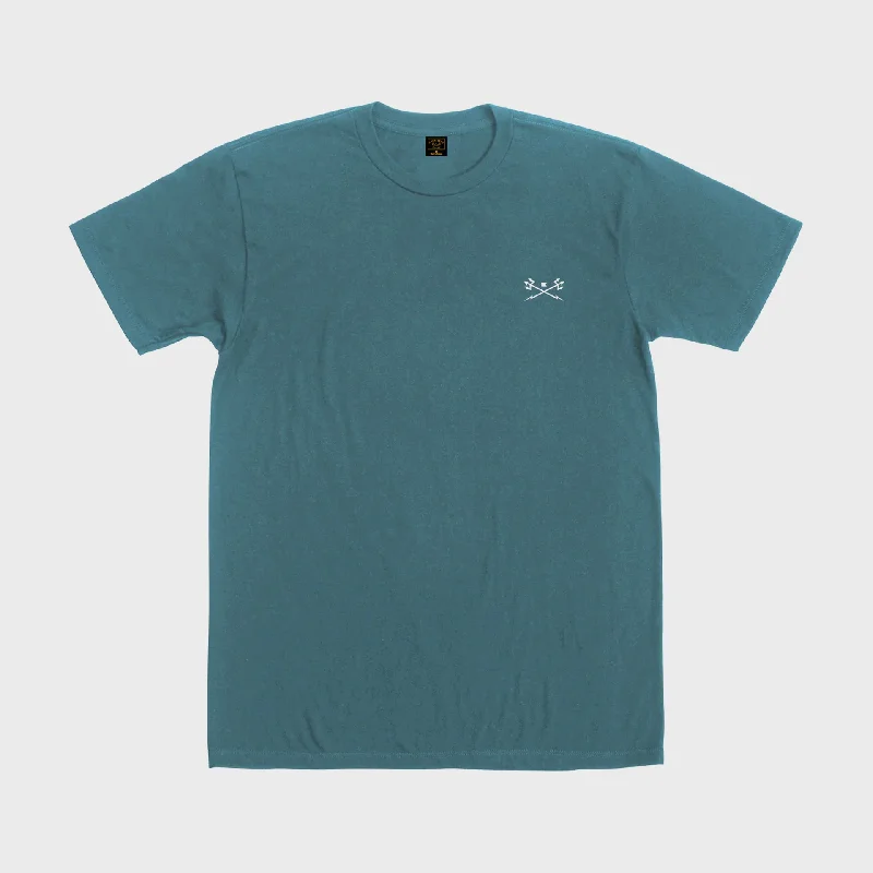 Dark Seas Mens Go To Pigment T-Shirt - Blue Fin Scandinavian