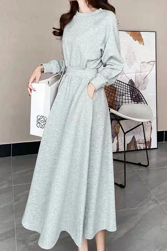 High Elastic Waist Sweatshirt Dress