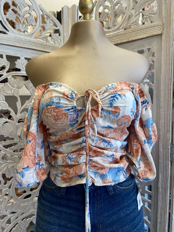 Blush Scoop Back Floral Blouse