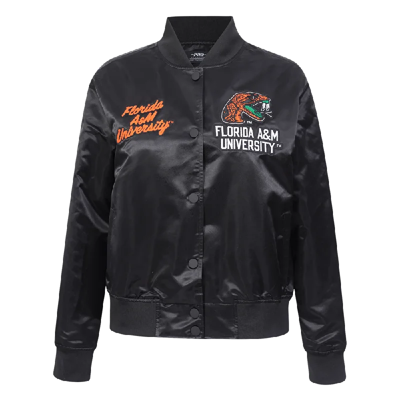 NCAA FLORIDA A&M UNIVERSITY CLASSIC SATIN JACKET (BLACK)