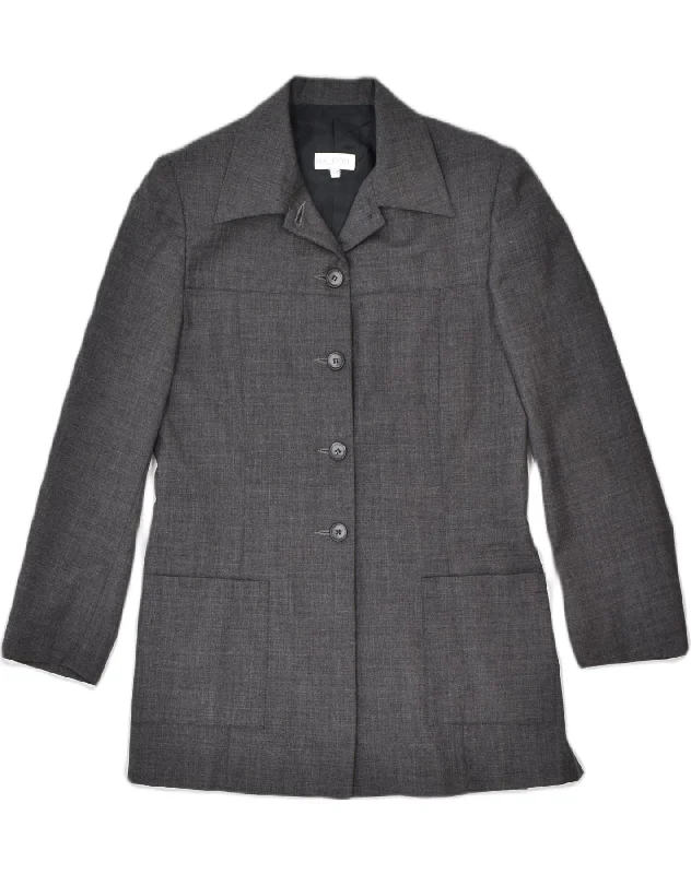 VINTAGE Womens 5 Button Blazer Jacket IT 44 Medium Grey Cashmere
