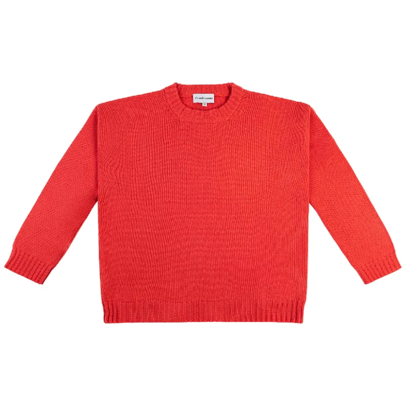 Classic Crew Cashmere Blend Sweater Stylish Women's Neon