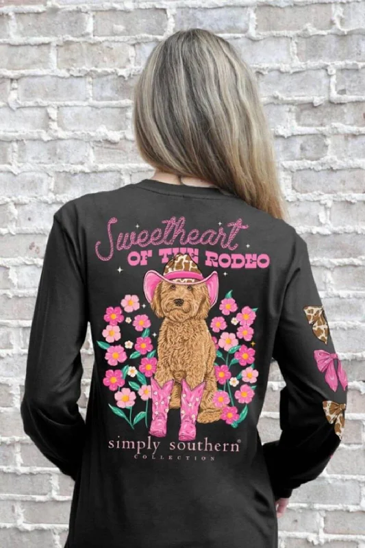 Simply Southern Long Sleeve Sweetheart of the Rodeo for Women | LS-SWEETHRT-BLACK Modern Women's Simply Southern Long Sleeve Sweetheart of the Rodeo for Women | LS-SWEETHRT-BLACK Modern Women's
