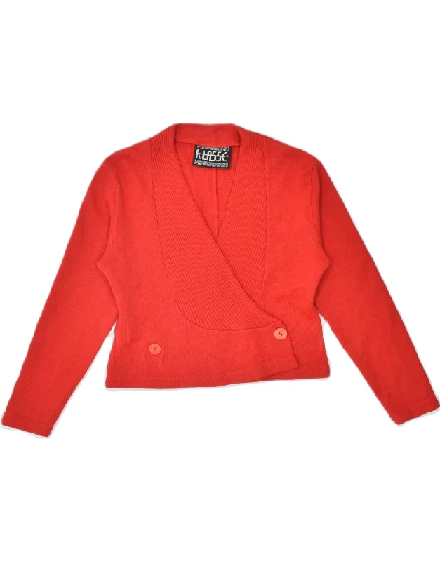 VINTAGE Womens Double Breasted Blazer Jacket UK 16 Large Red Wool Elegant Women's Formal 