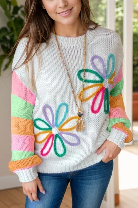 Color Block Round Neck Sweater performance
