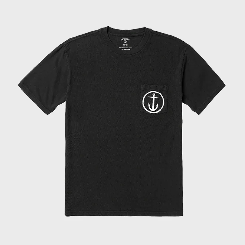 Captain Fin Mens Pocket OG T-Shirt - Black Modern Women's 