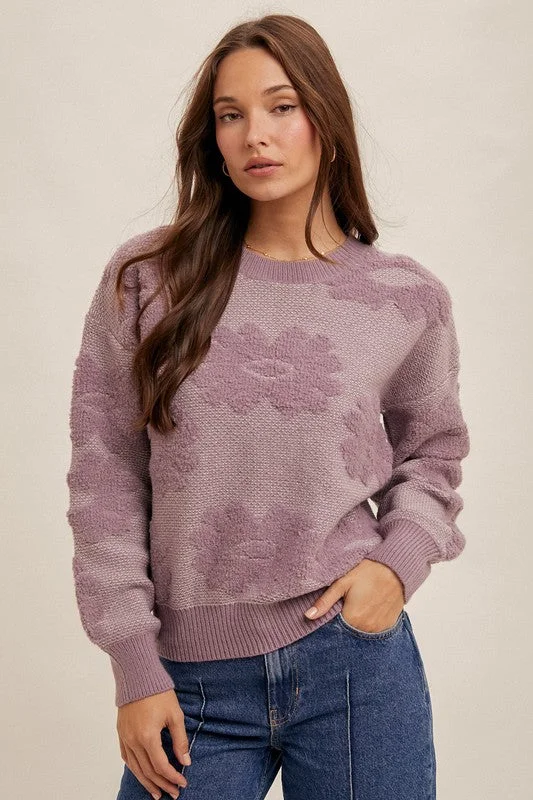 Lily Bell Floral Crew Neck Sweater performance