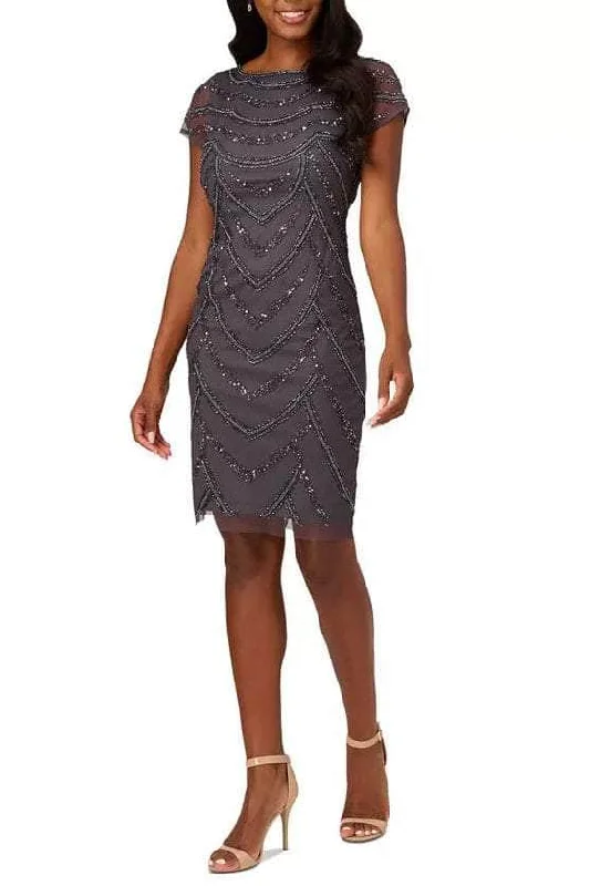 Adrianna Papell AP1E210784 - Bateau Neck Beaded Formal Dress