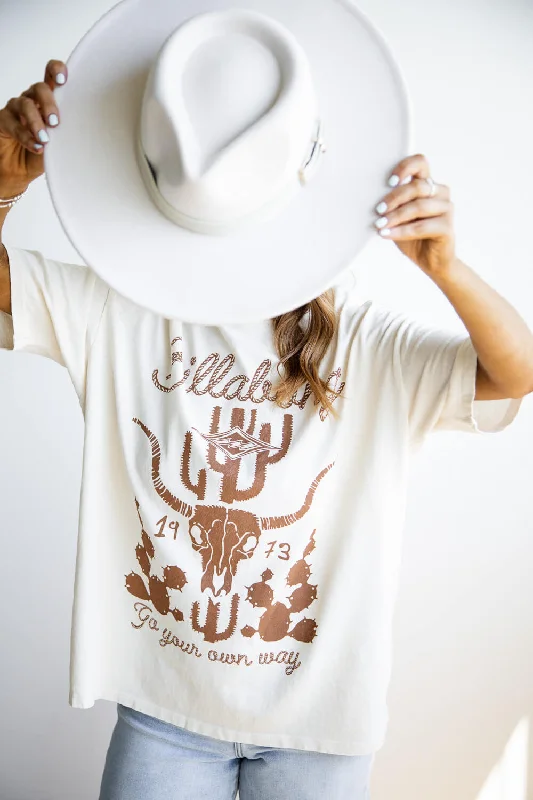 Billabong Go Your Own Way Oversized Graphic T-Shirt for Women in Antique White | 24B353430-ANW French Billabong Go Your Own Way Oversized Graphic T-Shirt for Women in Antique White | 24B353430-ANW French