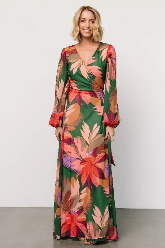 Camilla Wrap Maxi Dress | Green Multi