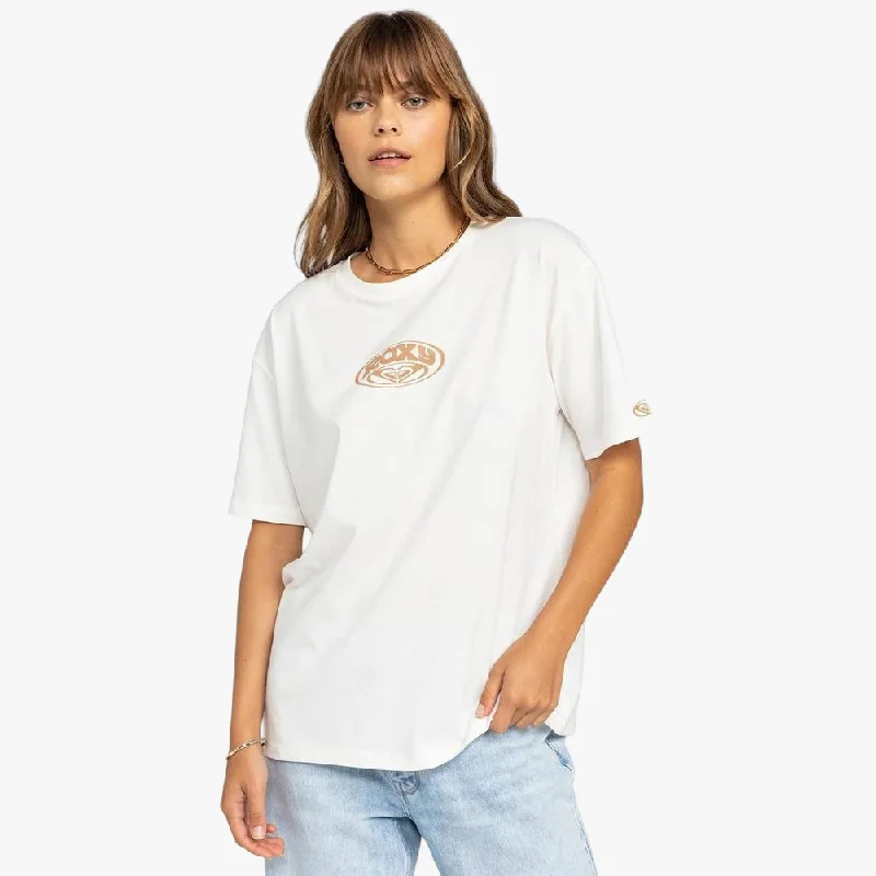 Roxy Womens Sand Under The Sky A Short Sleeve Tee Egret Unique Women's Upcycled