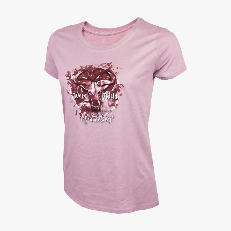 Wildebees Womens Splash Logo Short Sleeve Tee Lilac Ash Mel Artistic Women's Hand - painted Wildebees Womens Splash Logo Short Sleeve Tee Lilac Ash Mel Artistic Women's Hand - painted