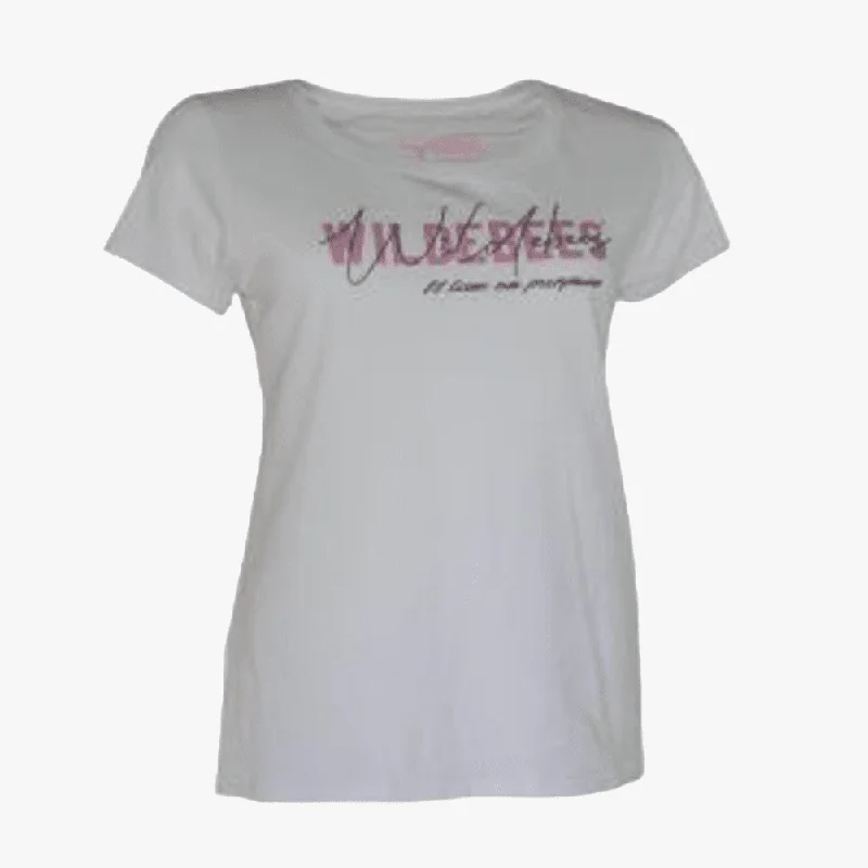 Wildebees Ladies Live On Purpose Short Sleeve Tee White Disco