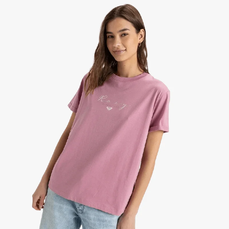 Roxy Womens Noon Ocean A Short Sleeve Tee Mauve Orchid Feminine Women's Style 