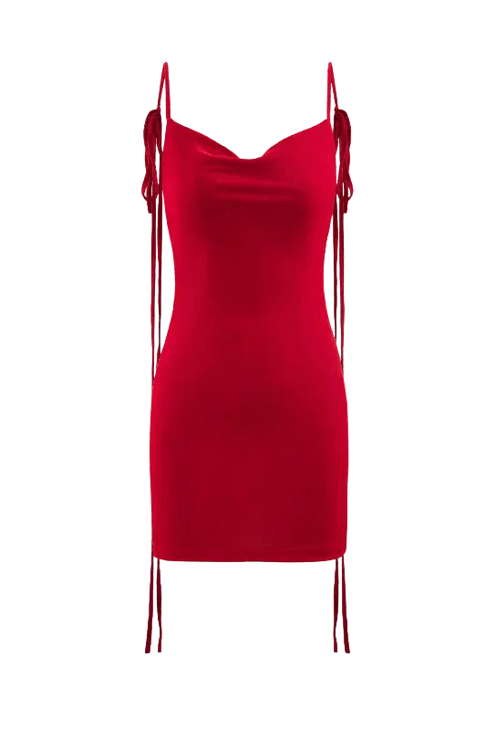 A&A Spaghetti Strap Draped Backless Mini Dress