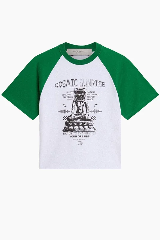 Golden Goose Cosmic Sunrise T-Shirt - Optic White/ Abundant Green