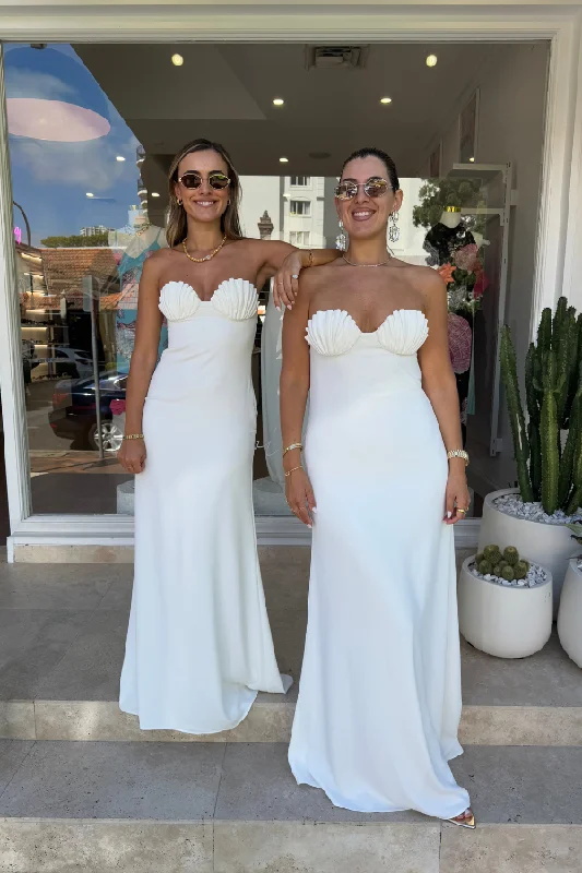 Chelle Maxi Dress White Vintage Women's 1970S 