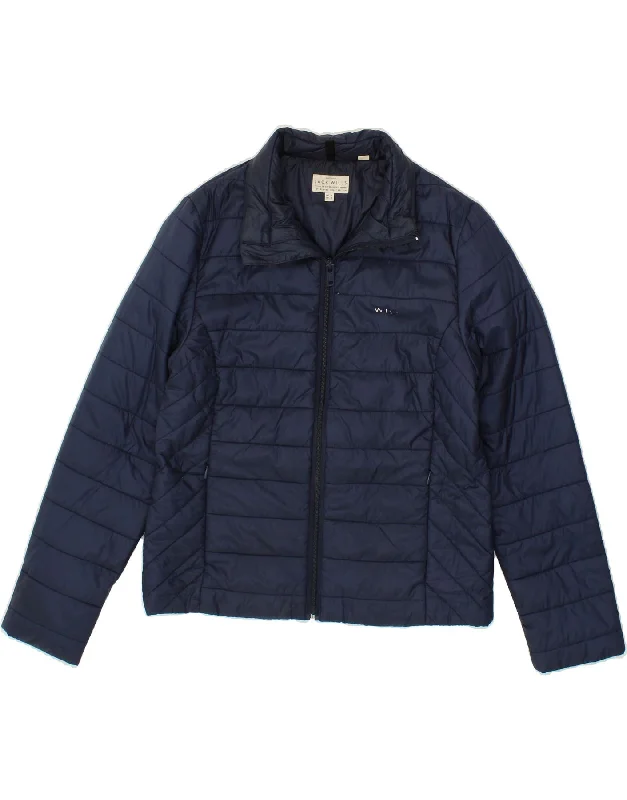 JACK WILLS Womens Superior Padded Jacket UK 10 Small Navy Blue Polyamide