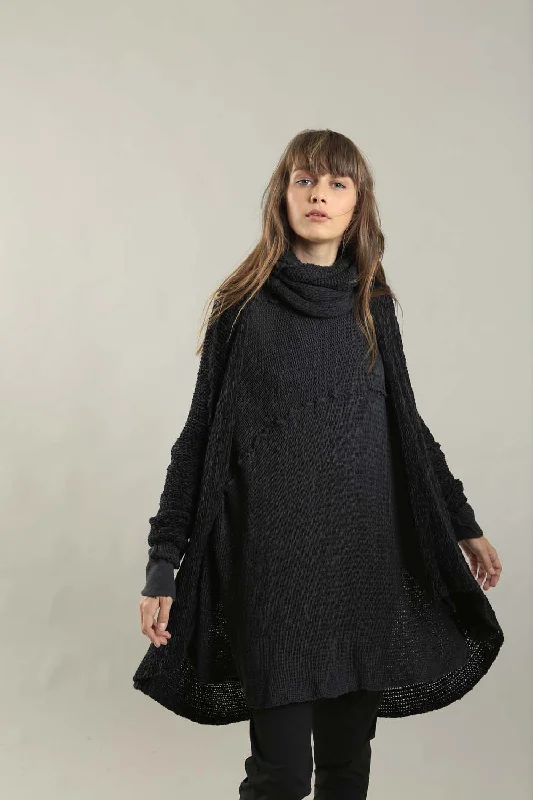 Black Chunky Sweater Women