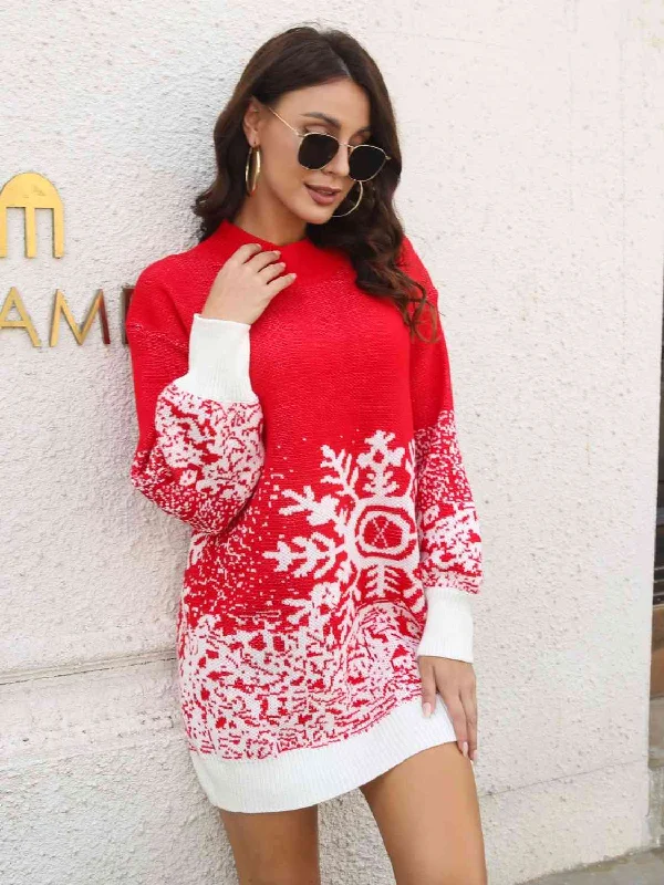 Snowflake Pattern Sweater Dress by VYSN