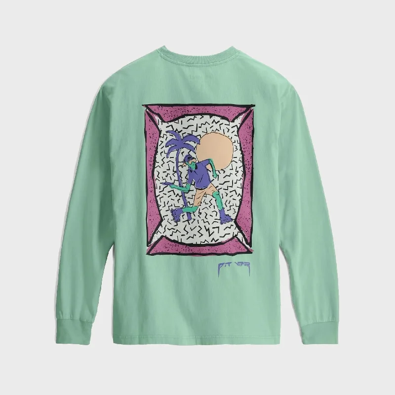 Pit Viper Mens Racing Long Sleeve T-Shirt - Green Bohemian Women's Free