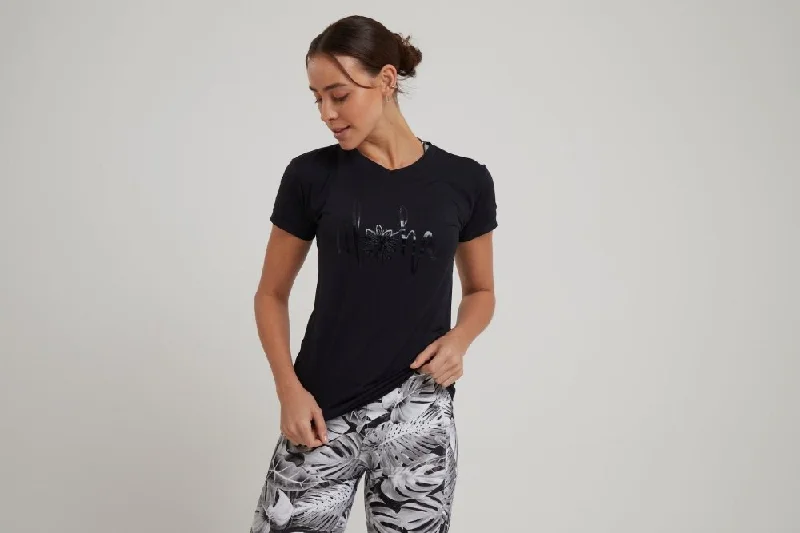 Women's Dri-Fit T-Shirt ALOHA Graphic - BLACK Casual Women's Loose - fitting