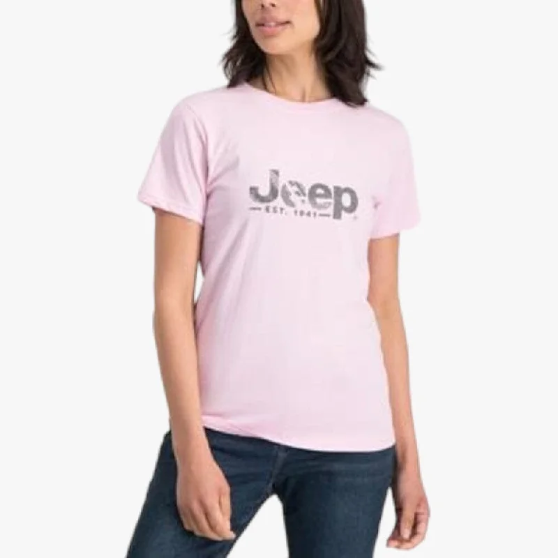 Jeep Womens Graphic Short Sleeve Tee Pink Lavender Laid - back Women's Style