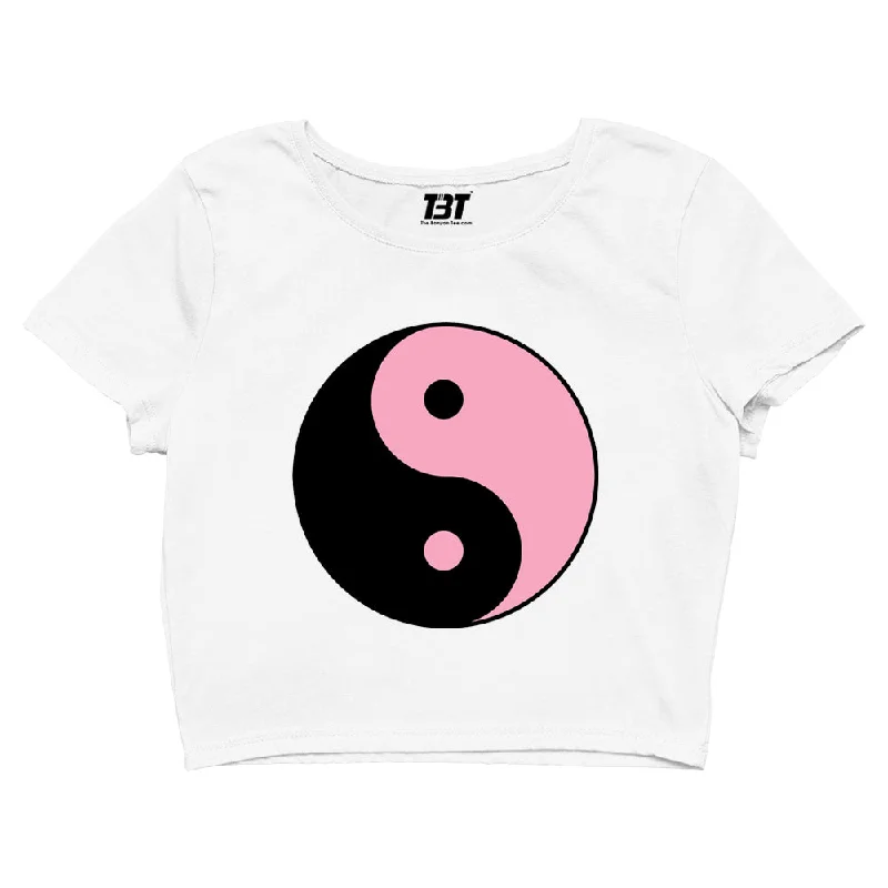 Black Pink Crop Top - Yin Yang